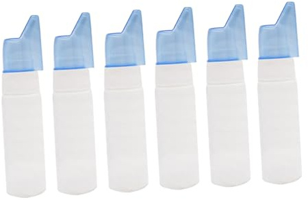 DEARMAMY 6pièces Bouteilles Pulvérisation Nasale Hdpe Plastique Portable Flacon Voyage Léger Blanc