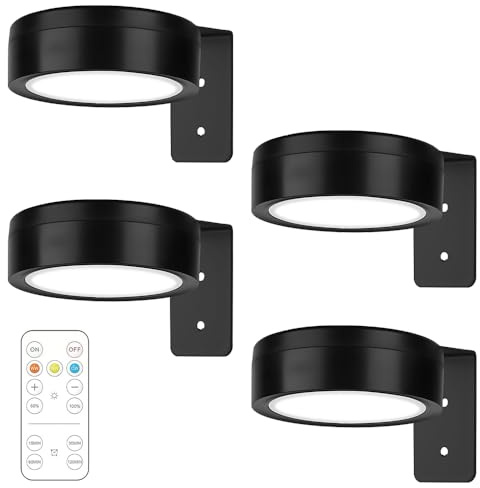 JOAASU Picture Lights for Wall, Magnetic Wall Lights, Battery Picture Light, Wireless Art Battery Operated Pictures Light with Remote Control, 3 Color Temps, Poster Lights (4 Pack)