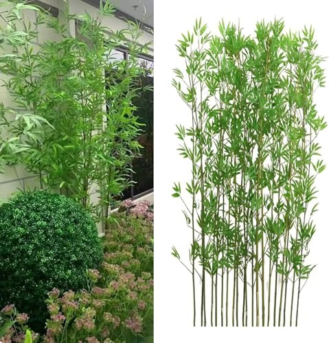 PpeiliL Plantas de bambú Artificiales realistas for la decoración del hogar y la Oficina: Adornos paisajísticos for Interiores y Exteriores(1m Tall 20 Pack)