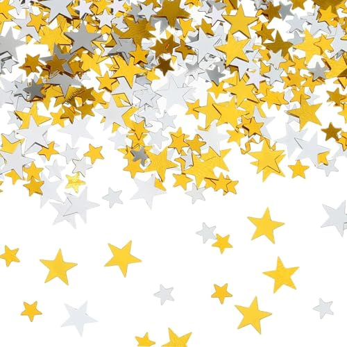 Ovanda Glitzer Streudeko Sterne Gold, 3000 Stück Glitzersterne Konfetti Weihnachten, Weihnachtskonfetti, Confetti Pailletten, Weihnachtskonfetti Stern Deko, Tischdeko Geburtstag Hochzeit, Silvester