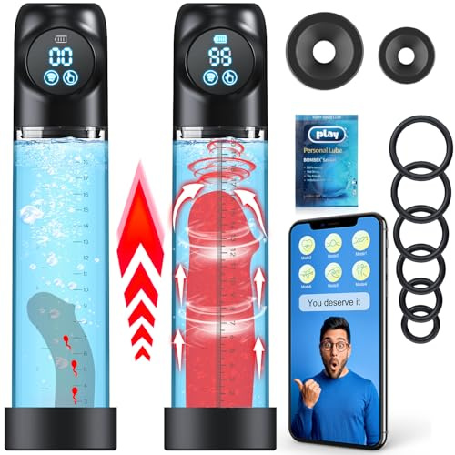 Masturbatore Uomo Pompa Pene Pump APP - Masturbatore per Uomo Sex Toy Elettrica, Toys Sessuali per Uomini Allungamento del Pene Maschile, Penis Pump Vacuum Device Ingrandimento Pene Grande Pump