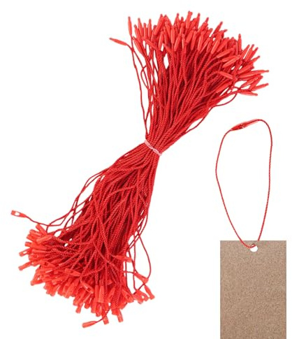 100 Stück Hängeetiketten Etiketten Schnur, Sicherheitsfäden Für Etiketten, Kleidung Tag Seil, Preis Hängeetikettens String, Hängeetikettens Verschlüsse Mit Schnappverschluss, Schnur Für Hängeetiketten