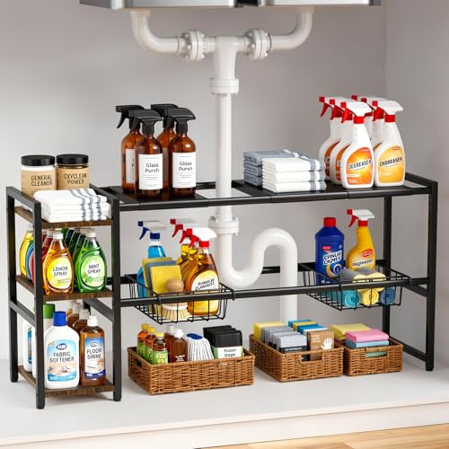 Housolution Organizador Estanteria Estante Almacenamiento Bajo Fregadero