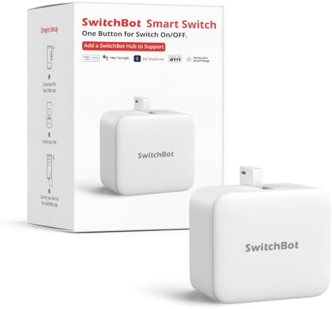SwitchBot Smart Bluetooth Switch Toggle (Wiederaufladbar) - Fingerbot für Schalter, 1,0kgf, USB-C, App-Timer, fügen Sie Hub hinzu für Alexa, Siri & Matter