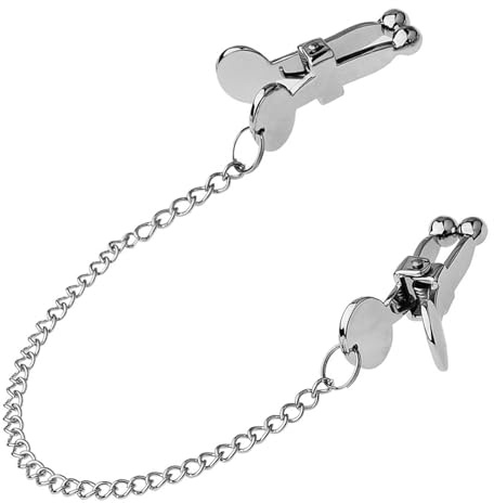 Pince Teton Sexuelle en Méta,Pinces à Seins avec balle lestée,jouets de mamelon Pinces,Bondage SM sex toys pour femmes hommes couple (B)