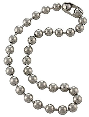 DragonWeave 9.5mm Extra Large Silver Steel Ball Chain Mens Necklace with Extra Durable Color Protect Finish - 18 inches
