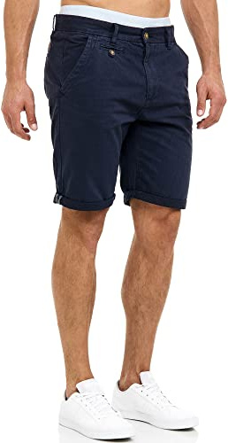 Indicode Herren Cuba leichte Chino Shorts mit Taschen aus Baumwollgemisch | Leichte Chino Shorts aus Baumwollgemisch mit Taschen, kurze Hose, Bermudas, Herrenshorts, Sommerhose, Freizeithose für Männer