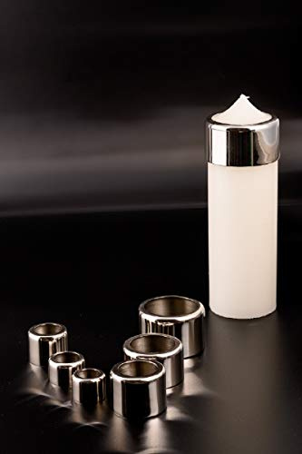 Kerzenring für Tropfschutz und Brennregeln Silber, für Kerzen Ø 8 cm Messing vernickelt, Silber