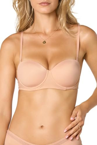 Goldenpoint Donna Intimo - Parte Alta del Completo Intimo - Reggiseno a Fascia con Coppe Rigide e Ferretto - Spalline Removibili in Microfibra Soft Touch