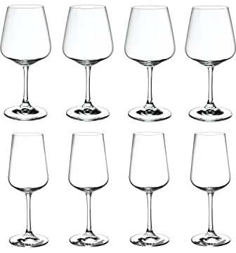 Villeroy & Boch - Ovid Weingläser Kombi Set, 8tlg., Kristallgläser für Rotwein und Weißwein, spülmaschinenfest
