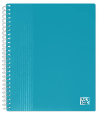 OXFORD 10 Karteikarten A5 School Life 80 Seiten / 40 Hüllen Umschlag Polypro Blau Türkis