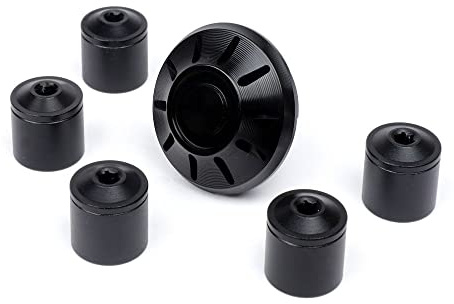 MOTO NOSTRA Radmutter-Abdeckkappen D=35mm schwarz kompatibel mit Vespa ET2 | Set für Radmutter/Felge aus eloxiertem Aluminium, CNC, schwarz glänzend; kompatibel mit Vespa ET4, GT, GTL, GTS, GTV, LX