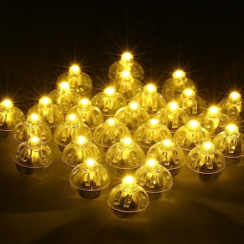 LIHAO 30PCS Balloon Lights White Mini Led Lights Paper Lanterns Light LED Mini Round Ball Balloon - Warm White