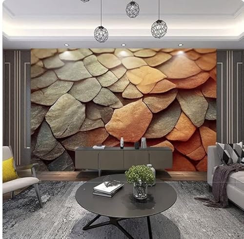 MOBYAT Papier peint 3D en couches de texture de schiste, peinture de grès, fond de télévision, décoration d'intérieur, 3D, 150 x 105 cm