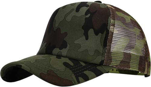 Malaxlx Camouflage Baseball Cap for Men Women Adjustable Trucker Cap Dad Hat Snapback Cap