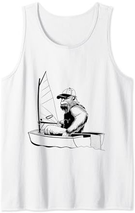 Lustiges Bigfoot Optimist Segelboot Segelboot Segeln Sasquatch Tank Top