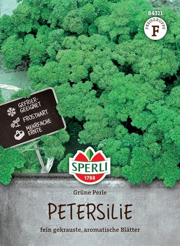 Sperli Petersiliensamen Grüne Perle - Hochwertiges Saatgut Bio für Kräuterbeet & Topf, Gefriergeeignete Petersilie, Mehrfachernte, Würzig & Ertragreich