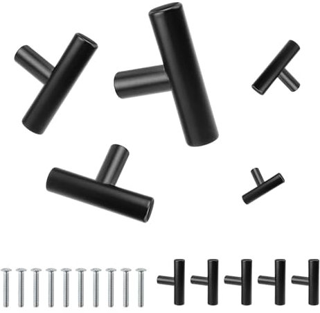 LWLWA 10 Pièces Poignee de Meuble, Acier Inoxydable Boutons de Portes pour Placards, Conception Vis Trou Profond Poignee de Meuble Cuisine, Style Simple, pour Armoires Cuisine, Coiffeuses, Tiroirs