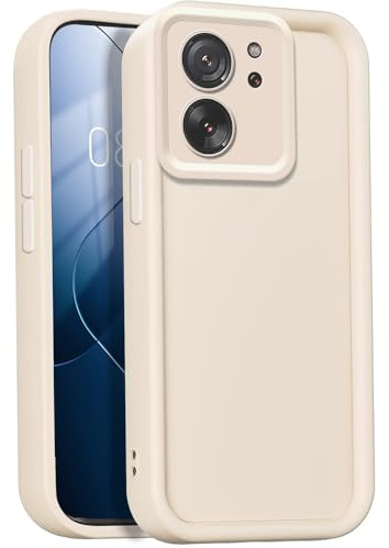 GOGME Funda para Xiaomi 13T / 13T Pro, Funda Protectora Completa de Silicona TPU Suave, Carcasa Antipolvo Prueba de Choques - Blanco