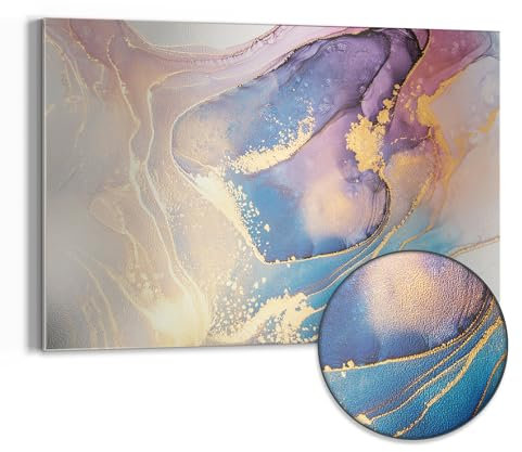 DEQORI Metall Magnettafel | 60x40 cm cm groß | Motiv Marmorgrafik in Pastell | Whiteboard für alle Magnete | Magnetboard Wand-Tafel für Küche & Büro | Design Magnetwand Pinnwand magnetisch