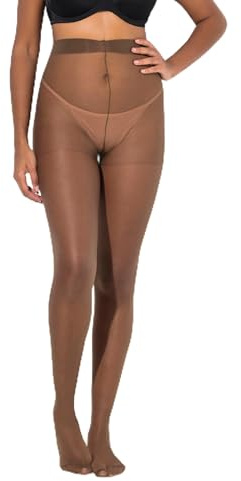 Ulla popken dam stora storlekar överdimensionerade strumpbyxor, 3-pack, Helanca, 20 den, Mocca, 60-62