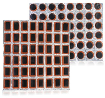 96 Stück Quadratischer Flicken und runder Flicken, Fahrradreifen Flicken Set, 25mm Fahrrad Flickzeug Fahrradschlauch Reparaturset Gummi Patches Fahrrad Reifen Reparatur Set für Reifen Fahrrad Schlauch