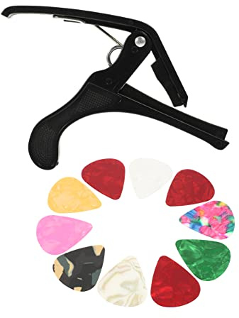 JOINPAYA 2sätze Gitarre Capo Set Teiliges Set Kapodaster Und Farblich Zufälligen Plektren Tragbarer Und Langlebiger Kapodaster Für Klassische Gitarren Für Musiker Und Hobbyisten
