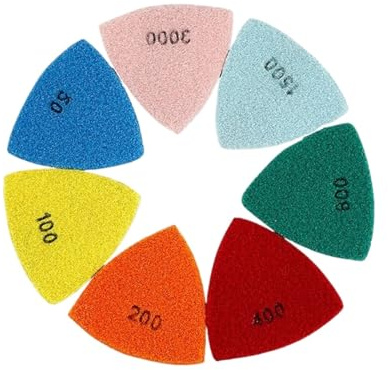 GYQIZSS 1/7Pcs Dreieck Schleif Pad 90mm Diamant Trocken Polieren Pad Schleifpapier for Erneuerer Werkzeug Multi-Funktion oszillierende Schleifen Pads