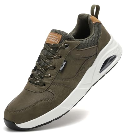 TARELO Zapatillas Deportivas Hombre Sneaker Casuales y Ligeros | Air Cushion - Zapatillas de tenis transpirables y antideslizantes para deportes, atletismo, caminar, talla 7-11 UK