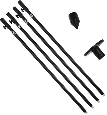 4 Stück Rutenhalter Bankstick Alu mit Steghalter 30-50cm