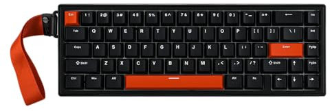 EPOMAKER HE68 Gaming Clavier Magnétique Filaire, 8K Polling Rate,0,125 ms Latence, Rétroéclairage RVB, Portable pour Mac/PC/PS/Switch (Noir&Rouge)