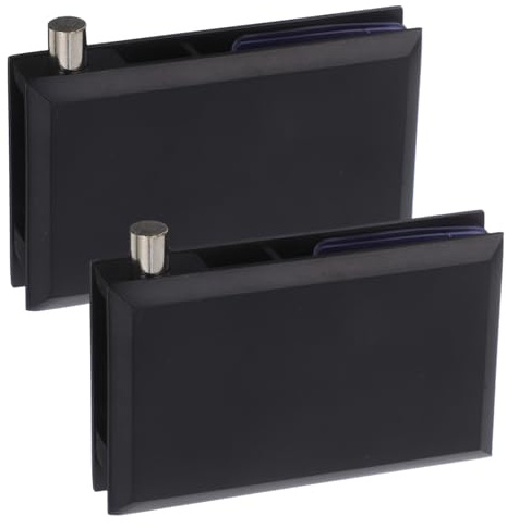 MAGICLULU 2 Pièces Charnière En Verre Pivot La Charnière De La Porte Inoxydable Clip De Porte De Vitrine s à Barillet Matériel De e Caché Alliage De Zinc Noir