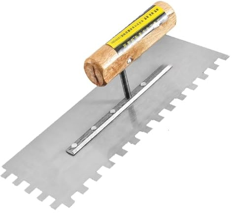 Cazzuola for piastrelle e pavimenti con tacca quadrata/punta - in acciaio inossidabile di qualità professionale Impugnatura ergonomica confortevole for il riempimento fessure edili cemento o stucco(F)