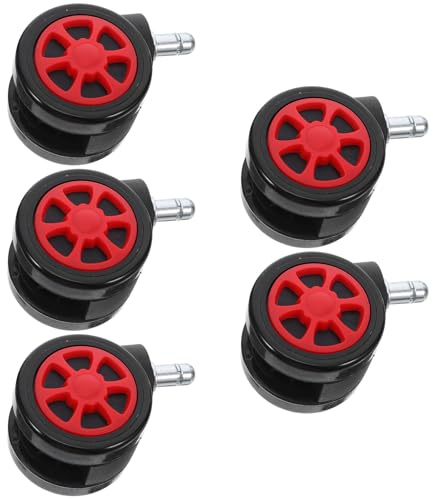 Hemobllo 5pièces Roulettes à Tige pour Chaise de Bureau Roulettes Pivotantes Silencieuses pour Mobilier de Bureau Adaptées aux Sols Durs aux Moquettes Lot de Rechange