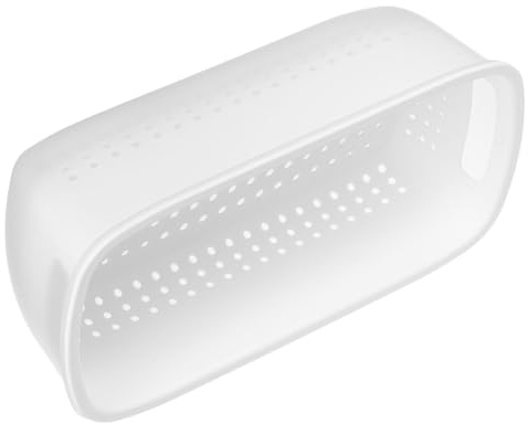 VANZACK Cestello Scolapasta Doppio Strato Rimovibile Bianco Supporto da Parete per Lavaggio Frutta e Verdura, Colino Cucina Multifunzione per Pulizia e Scolatura Efficiente