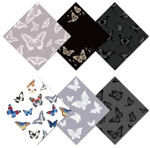 CREATCABIN 6Pcs Glasses Cleaning Cloth Microfiber Cleaning Cloths Reusable Butterfly Glasses Cleaner Wipes Soft Microfiber Cloth for Eyeglasses Camera Lens Laptops Screens Cell Phone 6x6Inch