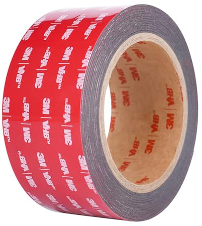 Double-sided tape, extra strong adhesive, uses original VHB 5952 raw material, 50 mm x 3 m, 1.1 mm thick, waterproof and high temperature resistant for car, home decoration, office decoration
