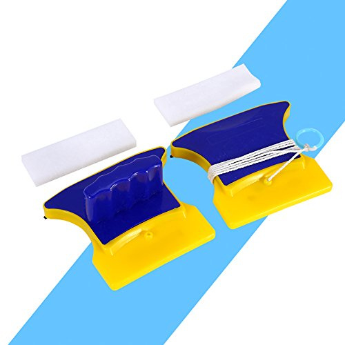 Generic Nettoyant pour Vitres Magnétique Double Face avec 2 Cotons Supplémentaires pour Fenêtres, Portes-fenêtres et Parois de Douche