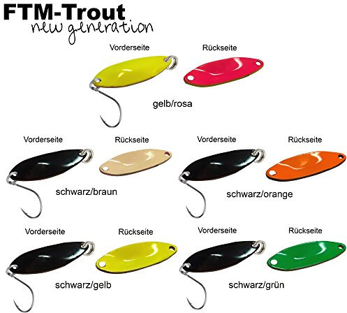 5 FTM Spoon Tango 1,8g - Forellenköder Set, Forellenblinker zum Spinnfischen, Forellenköder zum Spinnangeln, Blinker für Forellen, Löffelblinker