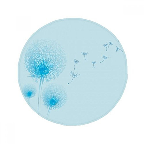 DIYthinker Fleur Bleue Plante de Graine de Pissenlit antidérapant Tapis de Pet de Sol Rond de Salle de Bain Salon Porte de Cuisine 80 cm Cadeau