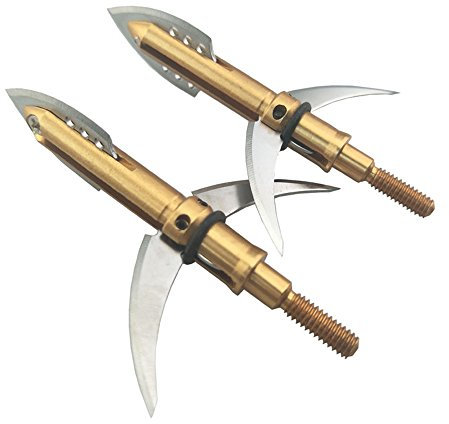 ZSHJG 6pcs Pfeilspitzen Jagdspitzen für Bogen 100Grain Bogenschießen Scharfen Klingen Jagdspitzen Broadheads zum Pfeil und Bogen