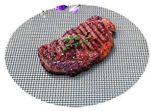 Durandal Tappetino Barbecue Rete per Copertura Barbecue griglia 48 cm | Tappetino per Barbecue Antiaderente Rotondo | Alternativa a BBQ Grill Mat
