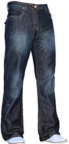 Enzo Mens New A31 Designer Bootcut Flared Denim Dark Wash Prime W48 - L30
