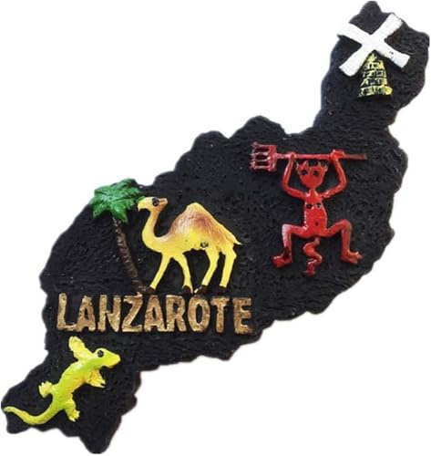 Lanzarote Spanien 3D-Kühlschrankmagnet Tourist Souvenir Geschenk, Home & Kitchen Dekoration, magnetischer Aufkleber, Lanzarote Spanien Kühlschrankmagnet