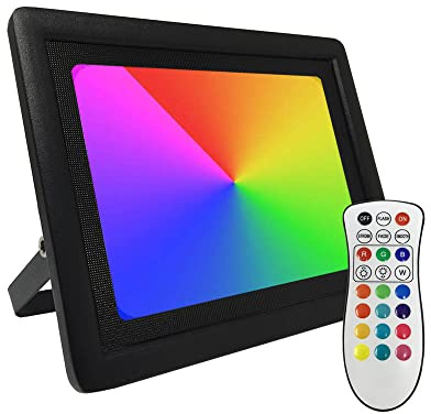 Faretto Proiettore LED 30W RGB Avance, IP65 Esterno, 5 Anni di Garanzia, Telecomando, Rosso, Blu, Verde, Bianco e Fino a 16 Colori
