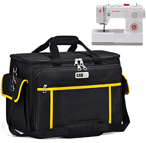 cab55 Sac de Transport pour Machine à Coudre avec Rembourrage Amovible, Sac fourre-Tout pour Machine à Coudre et Accessoires de Couture supplémentaires, Noir, 17 x 10.25 x 13.25 inches, Compatible,