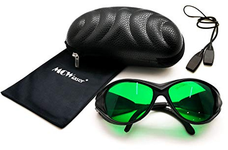 MCWlaser Gafas protectoras de seguridad láser Gafas 190-470 y 610-760 nm Típico para 355nm 405nm 447nm 450nm 406nm 460nm 635nm 650nm 655nm 671nm 694nm 750nm 755nm Tipo de absorción EP-13 Estilo 2