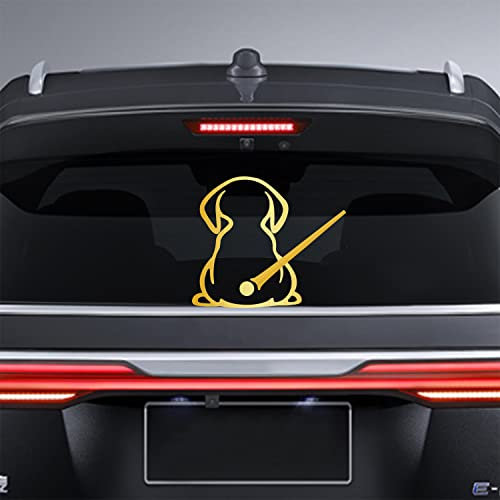 Dreothy Dog Decals,Waterproof Rear Wiper Decal Cartoon Funny Dog Moving Tail Stickers for Car Rear Dog Windshield Wiper Decal Vinyl Dog Stickers Car Window Stickers(Brushed Gold)