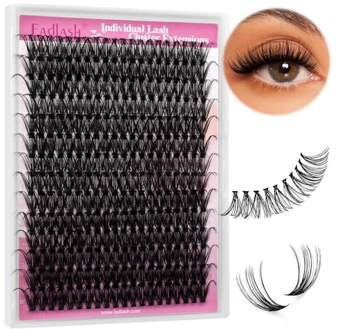 Wimpern Einzeln Cluster für Wimpernverlängerung 40D 0.07 D Curl 12mm Individuelle Cluster Künstliche Wimpern Wimpernbüschel für Anfänger