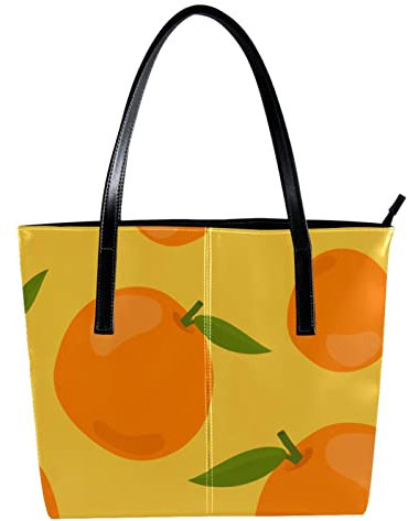 Schultertasche, leicht, lässig, Schultasche, Lehrertasche, Handtasche, Geldbörse, bunt, handgezeichnetes orangefarbenes Muster, Mehrfarbig